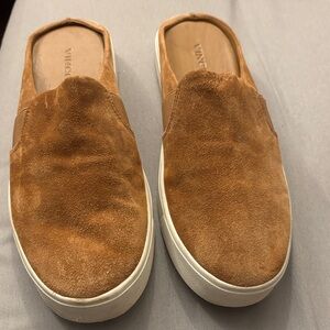 Vince Tan Suede Slip-On Shoes